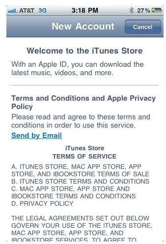 how to accept itunes terms and conditions on iphone