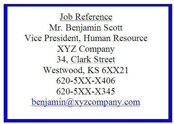  What Should A Job Reference Page Look Like 