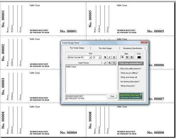 Free Template Printing Tickets