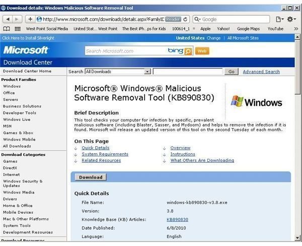 Microsoft Malicious Software Removal Tool download the new version for android
