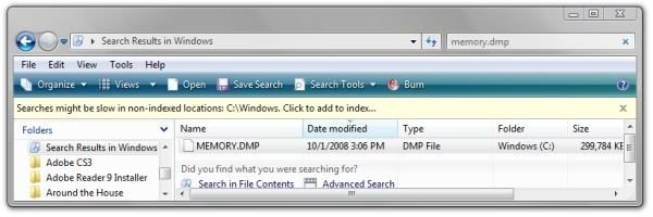 Windows Server 2003 Create Dump File