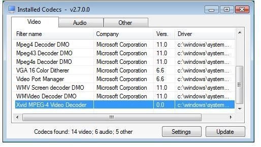 missing codec for windows media player