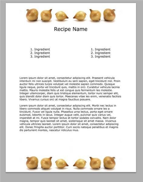 Cookbook: Cookbook Template Free Download