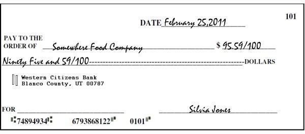 writing a check example