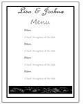 Black and White Wedding Menu Card Template
