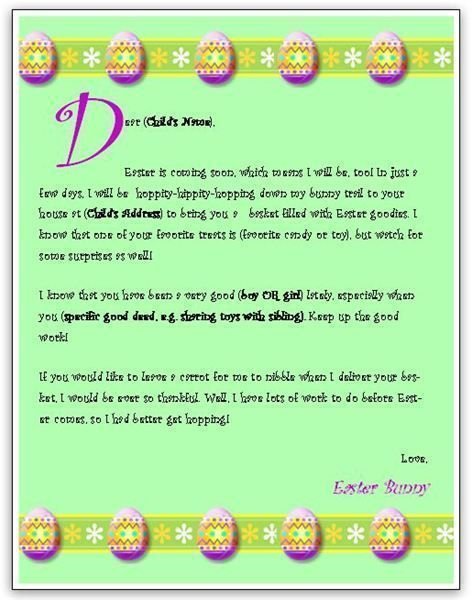 Easter Bunny Letter