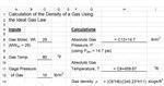 Excel Formulas for Gas Density
