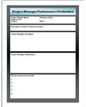Find the template for our sample performance evaluation for project managers in the media gallery