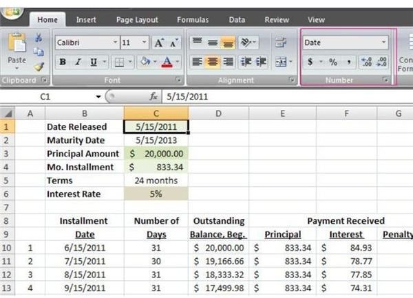 note payable amortization schedule excel