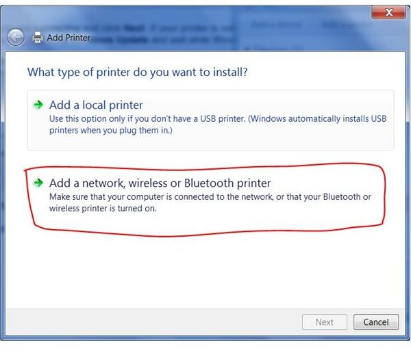 unable to connect to shared network printer windows 7