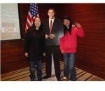 Chinese students with Obama cut -out