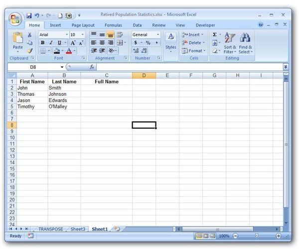 Excel 2010 Merge First Name Last Name