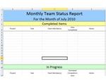screenshot of monthly status report template