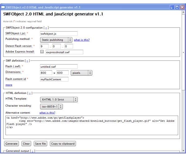 embedded flash file in html