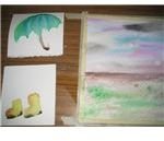 Paint umbrella and boots