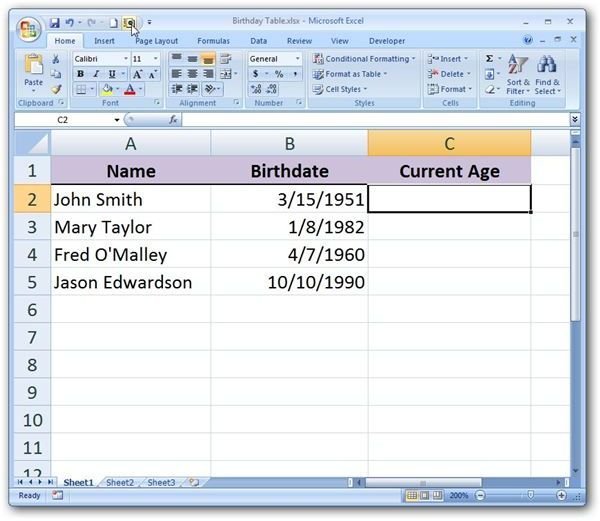 formula for calculating dating age