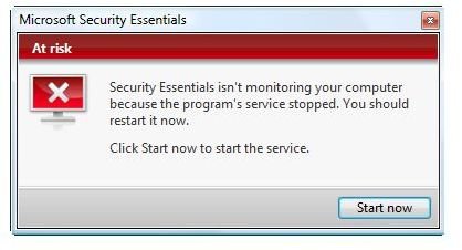 Windows Defender Service Has Stopped Vista
