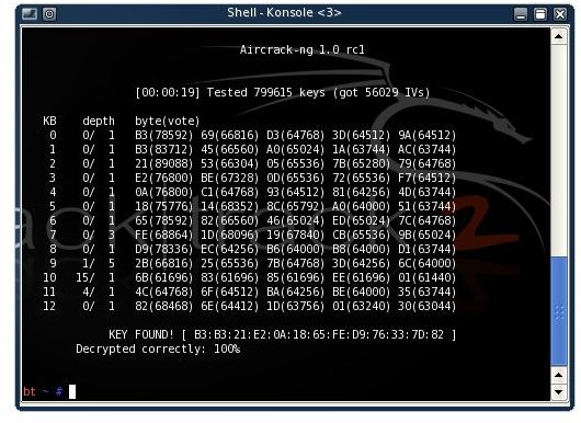 crack wep password using aircrack