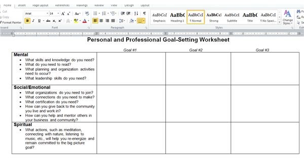 Goal Setting Worksheet