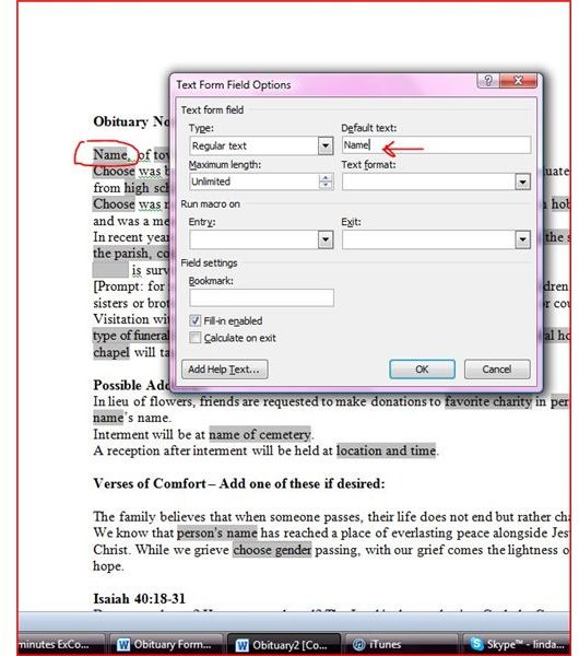 Word Form Fields