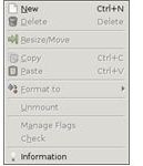 gparted right-click-menu