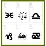 zodiac sign glyphs