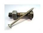 A screw, nut and bolt are types of screw. Image by Wikimedia Commons/ Tsca