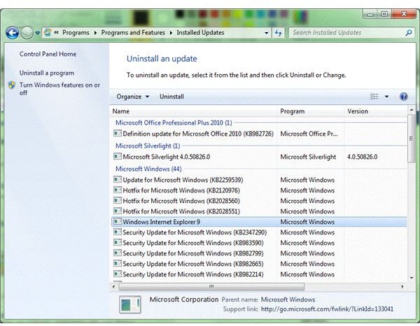 reinstall internet explorer 9 on windows 7