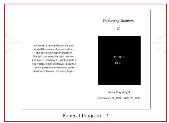 Funeral Template Program Microsoft Word