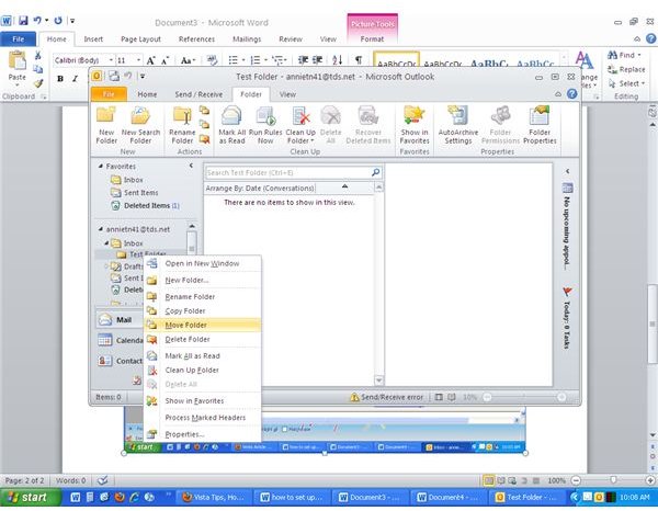 how to set up folders in outlook email