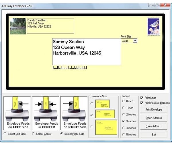 envelope printing program