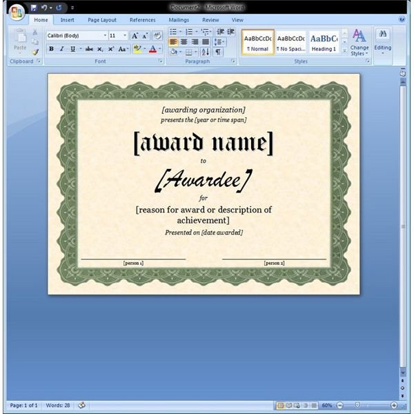 Appreciation Certificate Wording