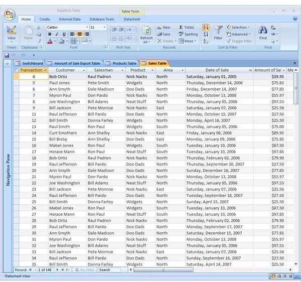 microsoft access database sample file