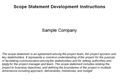 screenshot of scope statement development template