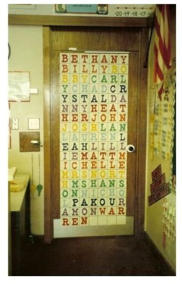Name Grid Door Decoration or Bulletin Board Idea: Great for 