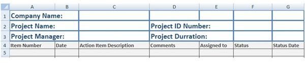 Template For Tracking Action Items