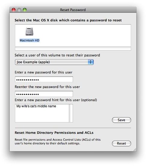reset apple admin password