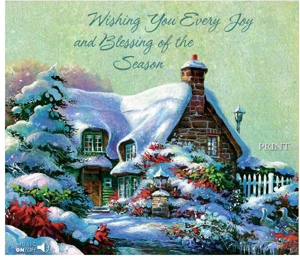 Winter Themed Christmas Cards for Facebook, Email, and Printing