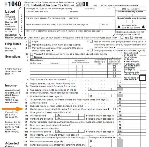 irs stock sales form