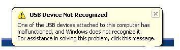 Usb Not Recognized On Windows Vista