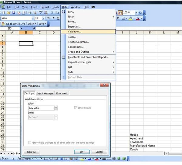 Make a Drop Down List in Excel