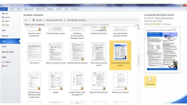 How To Download Resume Templates In Microsoft Word 2010 Reqopdesigner