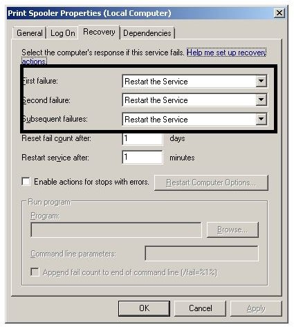 Windows Vista Print Spooler Directory
