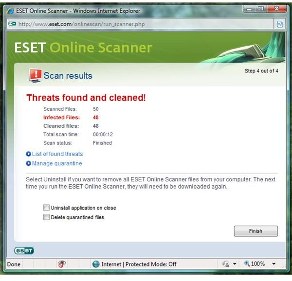 remove eset online scanner