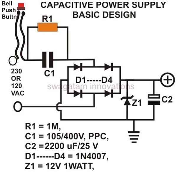 Which Transistor Make Bird Voice - Transformerless Power Supply For Door Bell Application Image - Which Transistor Make Bird Voice