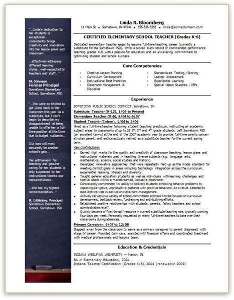 Sample resume chronological style