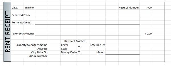 Rent Receipt Template Printable