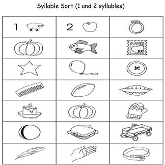 counting syllables worksheets pdf kindergarten