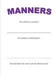 Manners Certificate