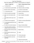 New Years Resolutions Matching Quiz